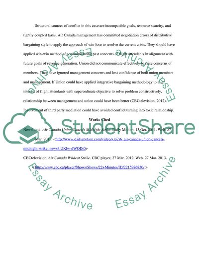 The Conflict Tale of Air Canada