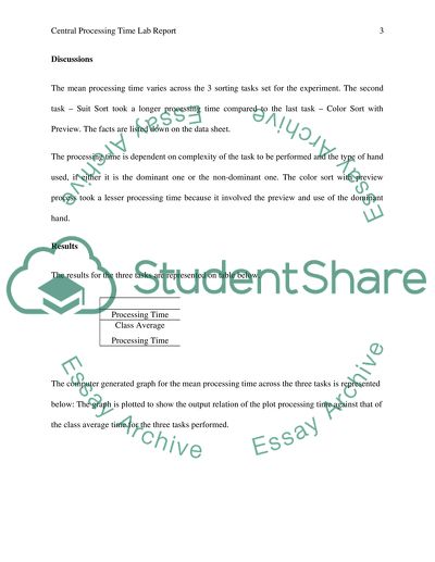 Central Processing Time and Its Performance