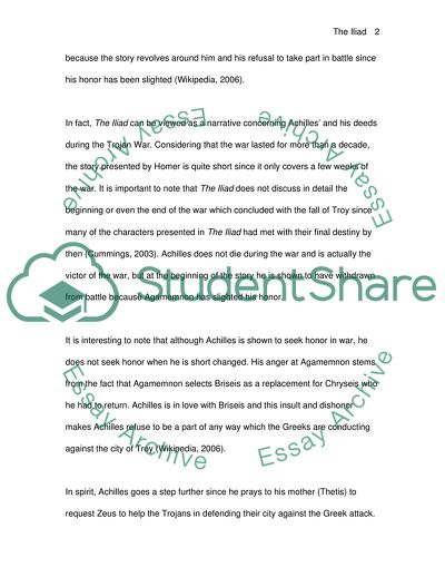 The Iliad: The Characters of Achilles, Agamemnon and Hector