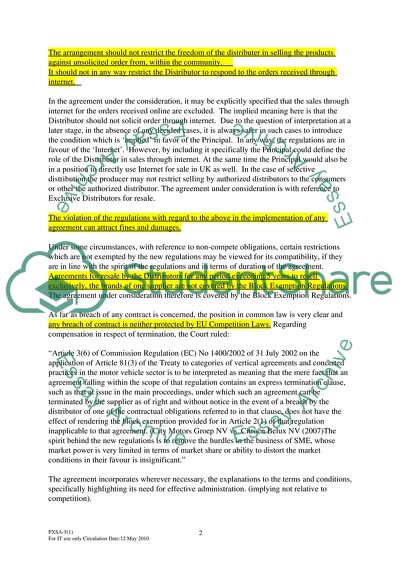 Agency Agreement in Accordance with EU Competition Law