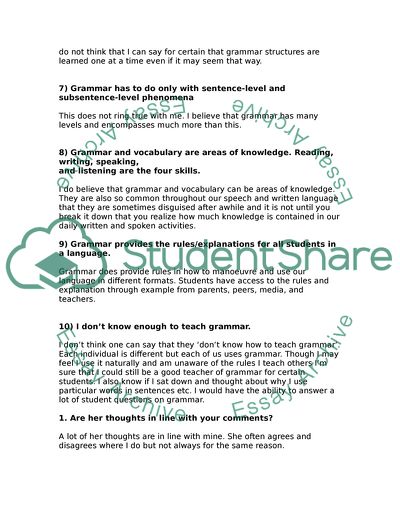 Grammar Questions Analysis