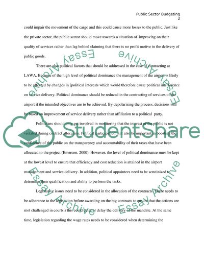 Public Sector Budgeting