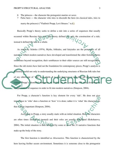 Vladimir Propps Structural Analysis of Folktales