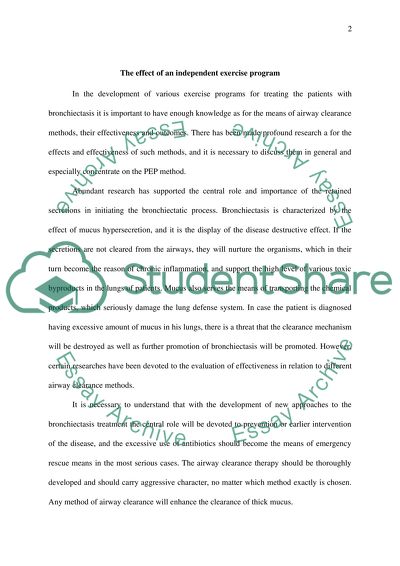 Effect of Independent Exercise Program