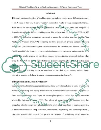 Effect of Teaching Style on Students Scores