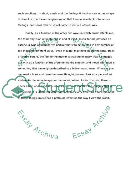 An Appreciation for Music