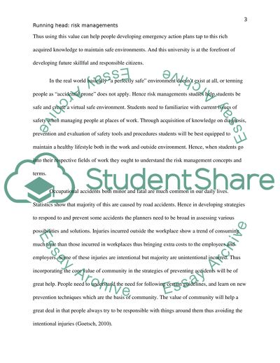 The Link between Community as Core Value and Emergency Action Plans