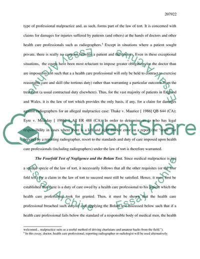 Left and Right Marker Error by a Reporting Radiographer: Whose Legal Responsibility