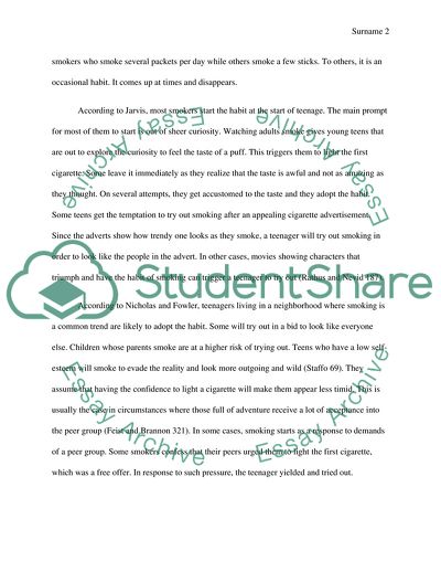 Reasons for Engaging in Smoking