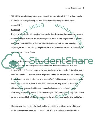 The Concepts of Plato, Descartes, Locke, Lucas on the Truth of Knowledge