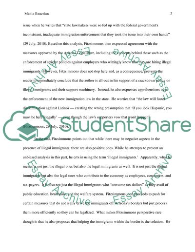 Media reaction paper