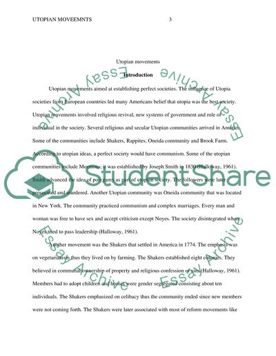 American History - Utopian Movements