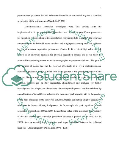 Pharmaceutical Applications of Multidimensional Chromatography
