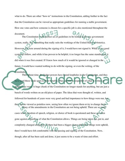 Would you have signed the Constitution of 1787