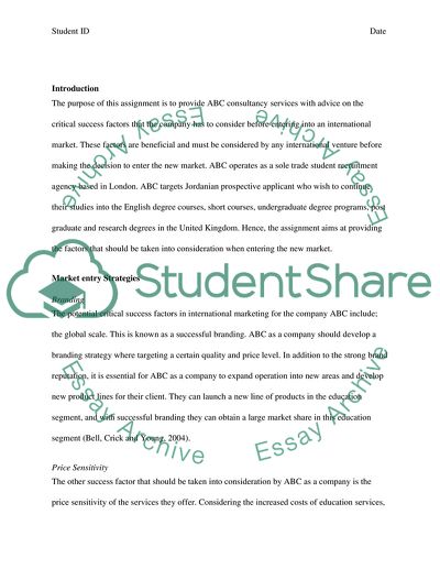 Critical Success Factors of ABC Consultancy Services