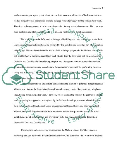 Maltese Islands Demolition and Construction