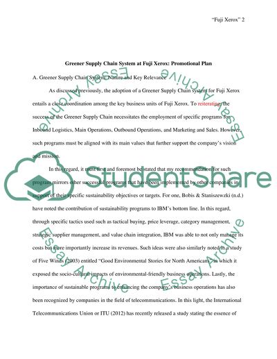 Promotion of Greener Supply Chain System at Fuji Xerox