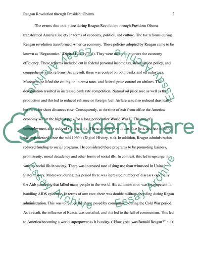 United States History, Reagan Revolution through President Obama