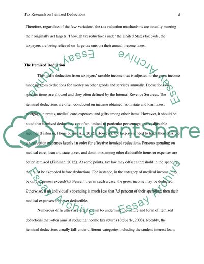 Tax Analysis: Itemized Deductions