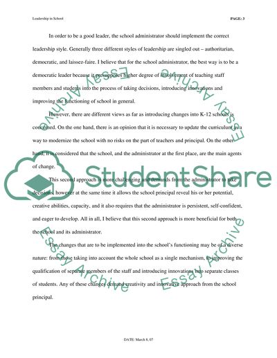 Philosophy of Leadership in Schools