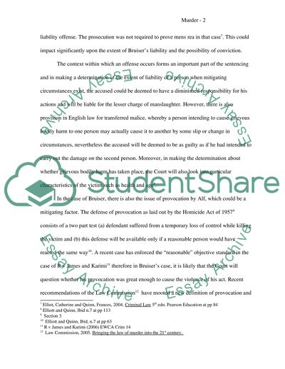 Criminal Liability of a Murderer