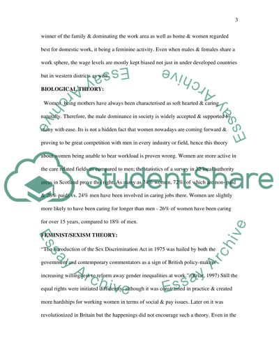 HOW CAN WE EXPLAIN WHY WOMEN UNDERTAKE MOST PAID AND UNPAID CARING WORK