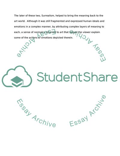 Literary Works - Dadaism, surrealism