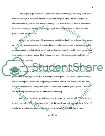Relationship of the government and the religion