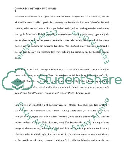 Bend It Like Beckham and 10 things I Hate about You - comparison