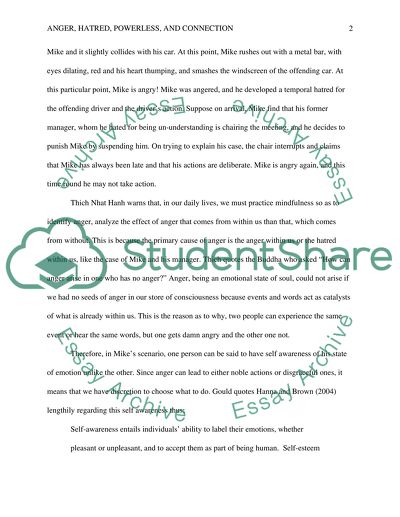 Anger, Hatred, Powerless, and Connection