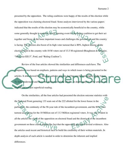 A Malaysian Election Case