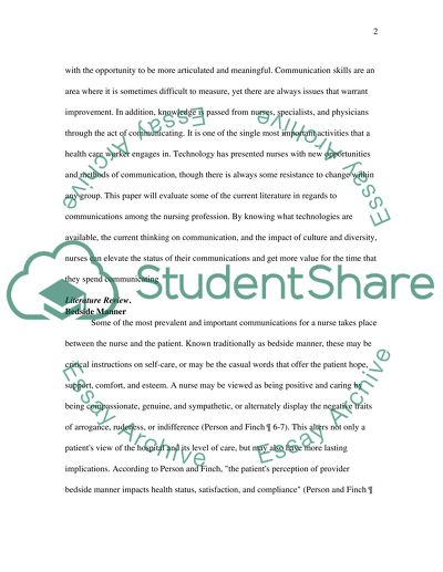 Communication in the Nursing Profession