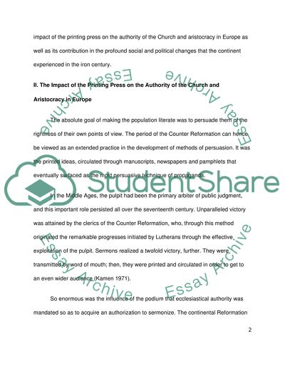 The Impact of Printing in Europe