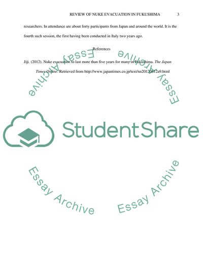 Nuke Evacuation in Fukushima