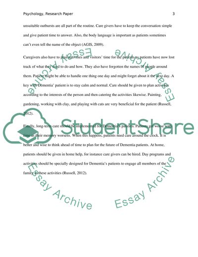 Caring for a loved one with dementia