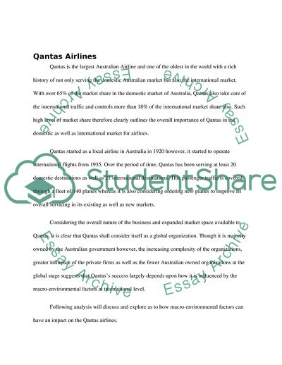 Impact on the Marketing Mix of Qantas Airlines