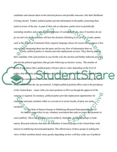 The Role of Political Parties in Mobilizing Electoral Participation in the U.S