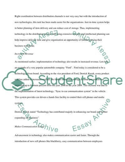 How Competitive Advantage of Organization is Enhanced with the Introduction of New Technology