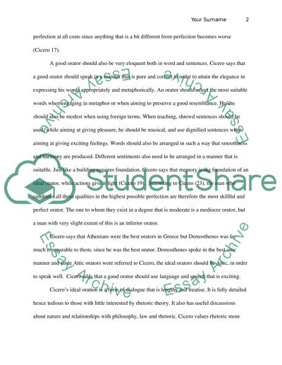 Ciceros View on the Best Style of Orators