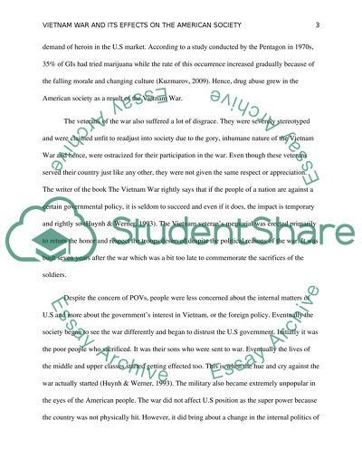 The Consequences of Vietnam War on the American Society