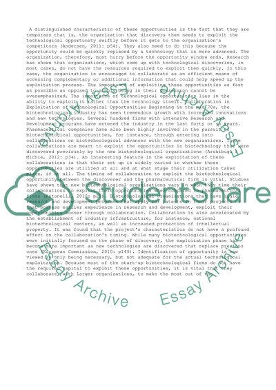 Conceptual Development of Technological Opportunities