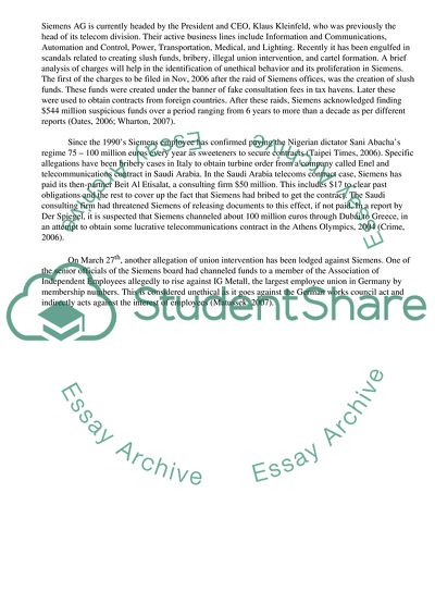 The Meaning of Ethical Governance: Case of Siemens