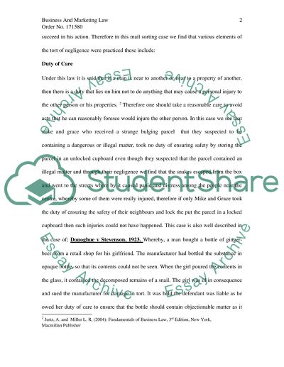 Law of Tort in Business and Marketing