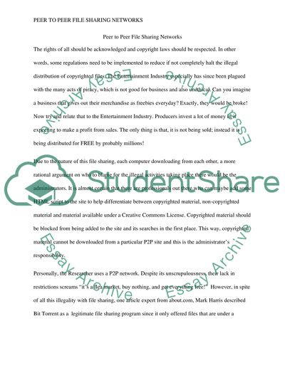 Peer to Peer File Sharing Networks