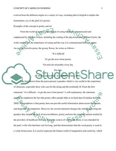 The Concept of Caring in Nursing