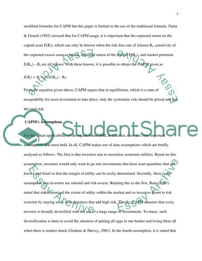 Capital Asset Pricing Model
