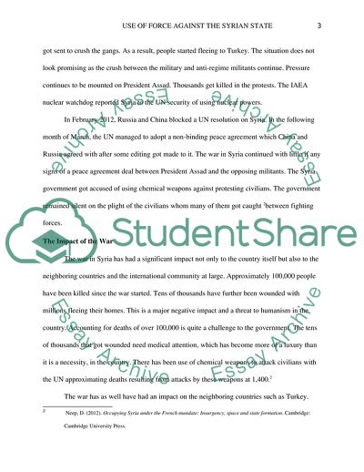 Use of Force against the Syrian State