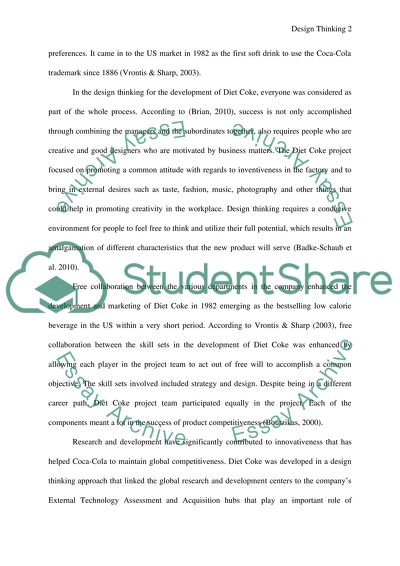 Concept of Design-Thinking for Coca-Cola Company