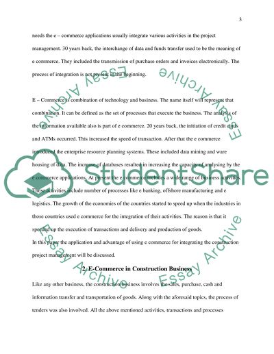 E-Commerce in Project Integration