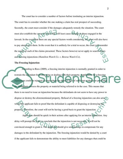 Consideration of Injunctions